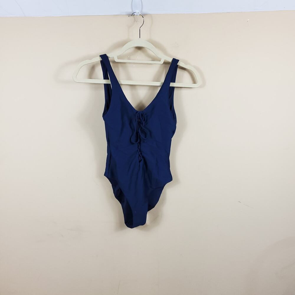 Onia Bridget Ribbed One-Piece Swimsuit in Blue Size XS